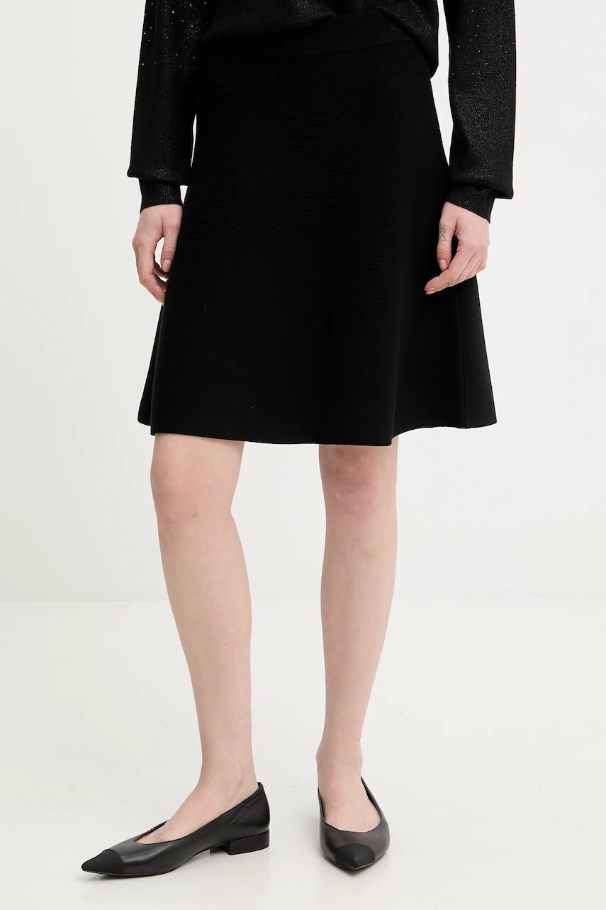 Sukňa United Colors of Benetton čierna farba, mini, áčkový strih, 17Q3D001X