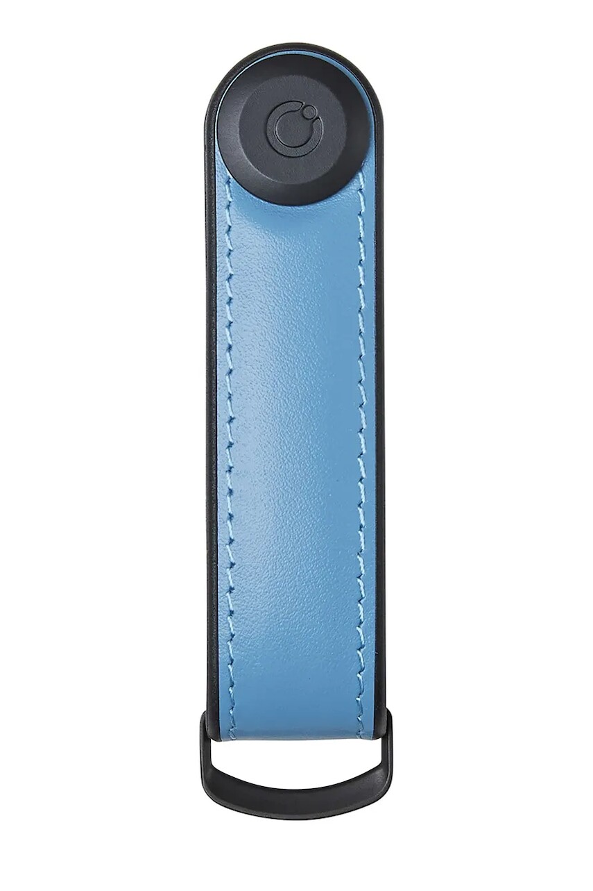 Kľúčenka Orbitkey Hybrid Leather 8,5 cm modrá farba