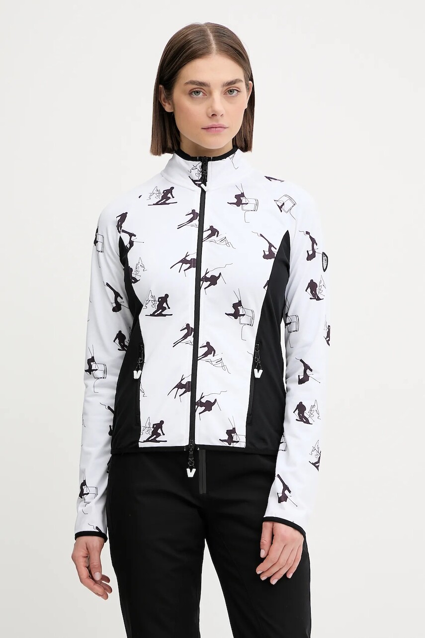 Športová mikina EA7 Emporio Armani biela farba, vzorovaná, AF14634.7W000384