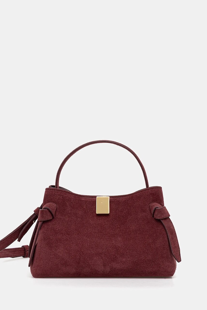 Semišová kabelka Yuzefi GYOZA MINI bordová farba, UZCO-HB-MGZ-S024