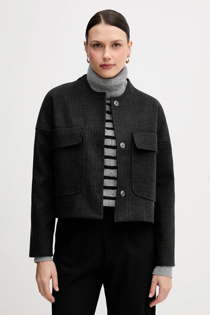 Bunda Sandro Ferrone zelená farba, prechodná, oversize, S23YBFBRUCE