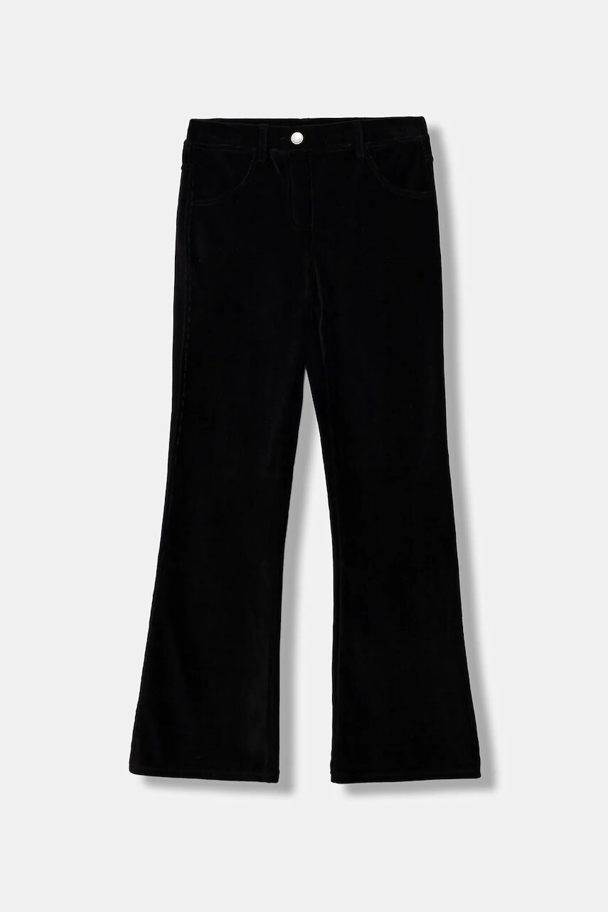 Detské menčestrové nohavice United Colors of Benetton čierna farba, jednofarebné, 4DZBCE04K