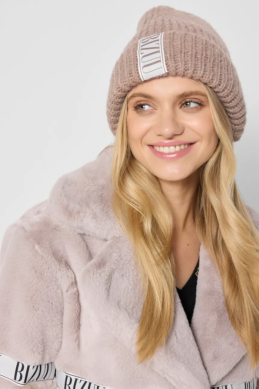 Čiapka s prímesou vlny Bizuu LORRO béžová farba, LORRO BEŻOWY