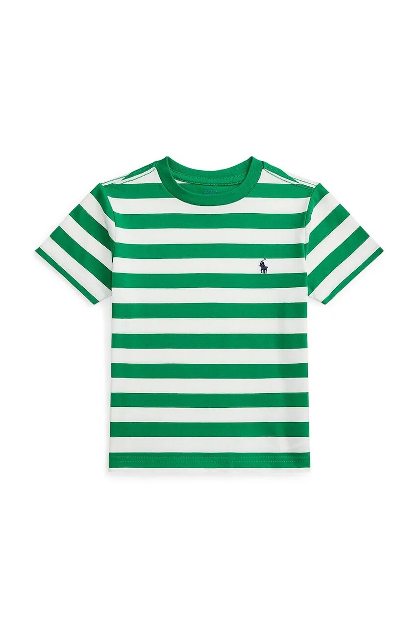 Detské bavlnené tričko Polo Ralph Lauren zelená farba, vzorované, 322A95726002