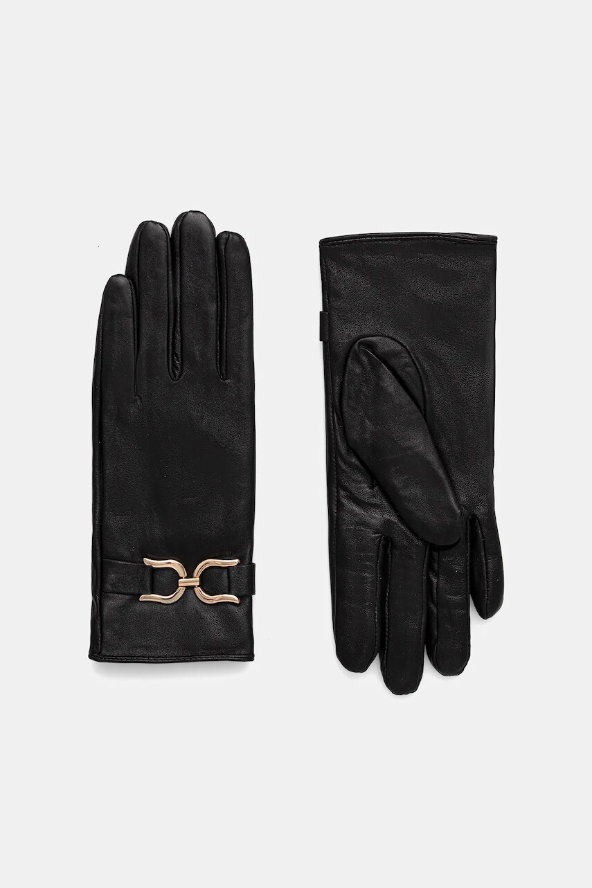 Kožené rukavice Morgan čierna farba, 5GBOBI
