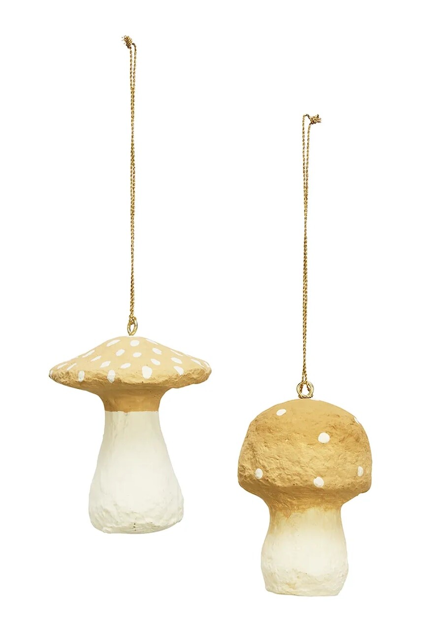 Sada vianočných príveskov Madam Stoltz 7,5 cm 2-pak béžová farba