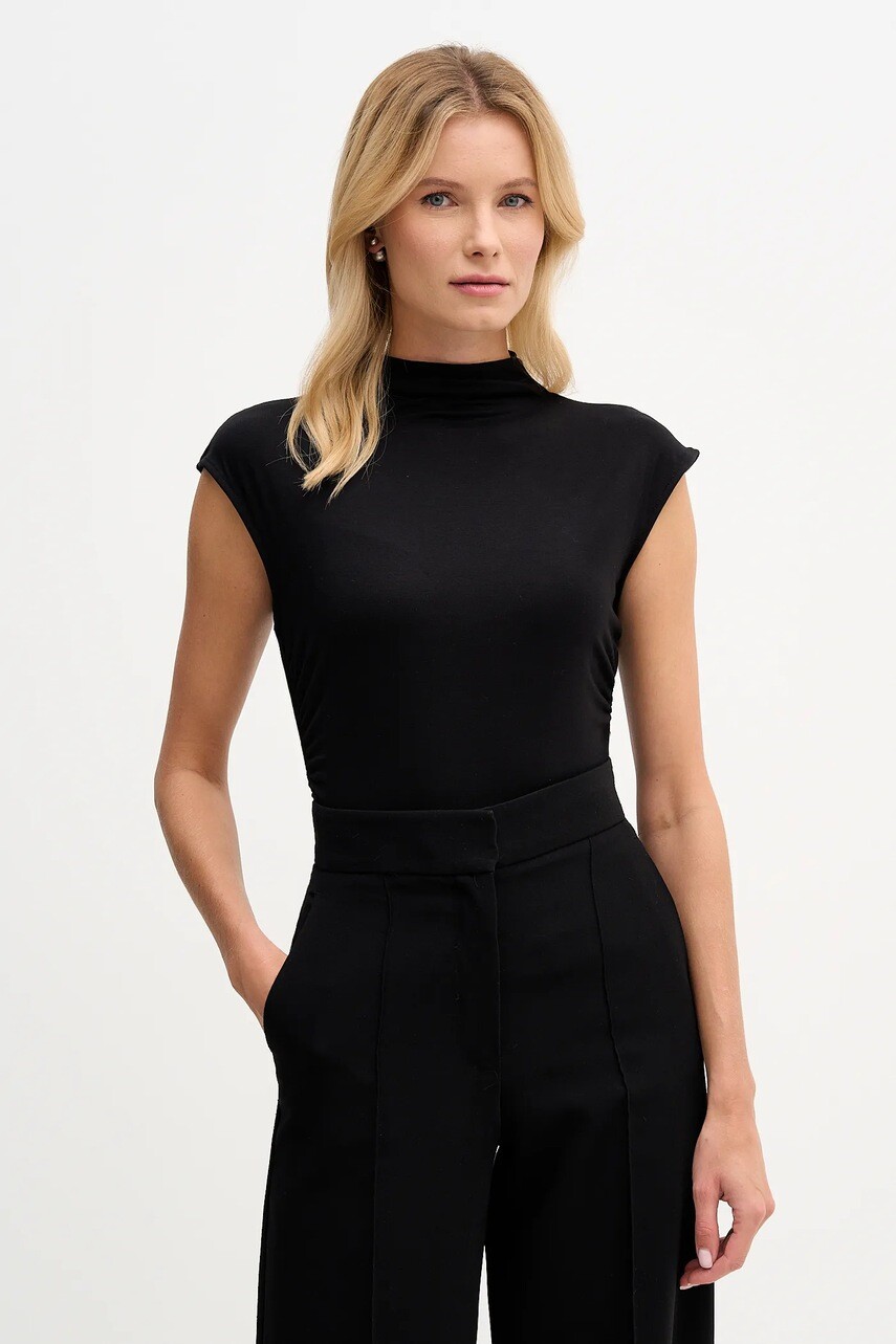 Blúzka Dkny čierna farba, jednofarebná, W3384RAS