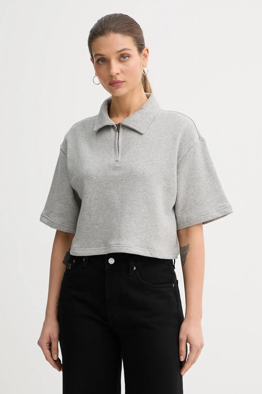 Bavlnené polo tričko United Colors of Benetton x Stranger Things šedá farba, 33NVD3015