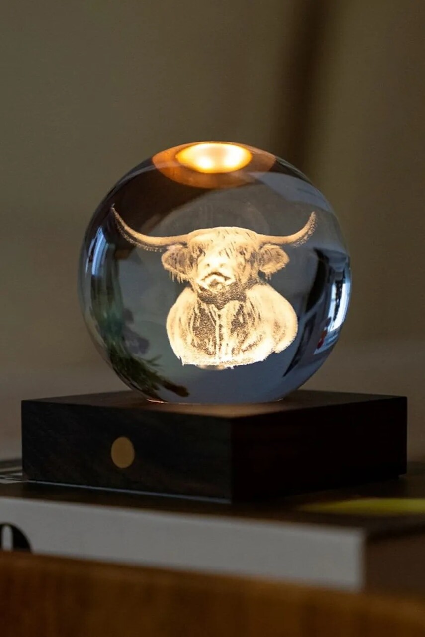 Bezdrôtová led dekoratívna lampa Gingko Design Amber Crystal Light 9,5 x 8 x 8 cm hnedá farba