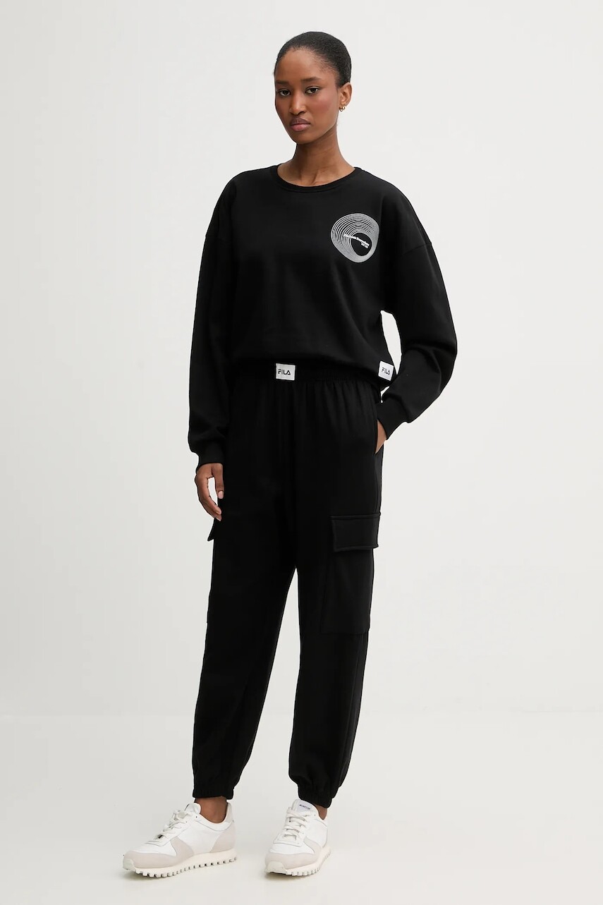 Bavlnená tepláková súprava Fila čierna farba, FPW4212