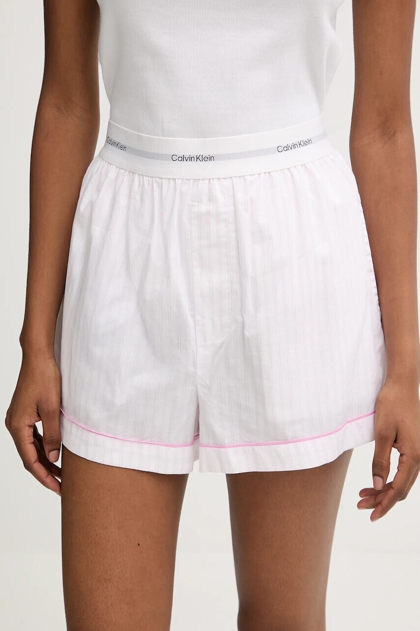Bavlnené pyžamové šortky Calvin Klein Underwear ružová farba, bavlnené, LV00QS7573