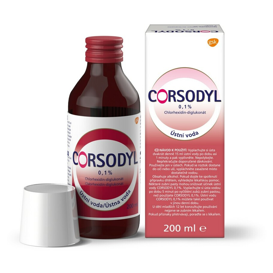 CORSODYL ústna voda 0.1% 200 ml