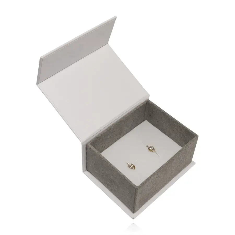 Sivo-biela darčeková krabička na šperky s matným povrchom