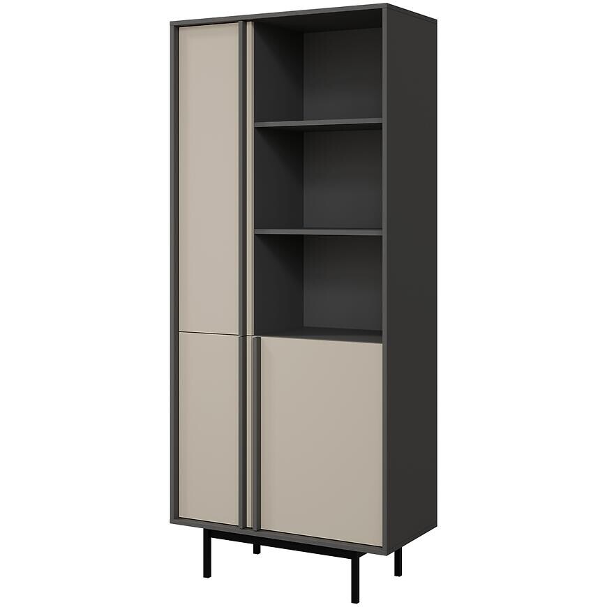 Vitrína Alsy 2 Svetlobéžová/Antracit