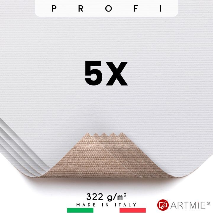 Vzorky maliarskeho plátna ARTMIE Profi - 5 ks | rôzne rozmery
