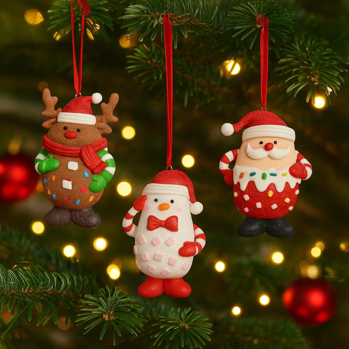 Vianočné ozdoby, sada 3 ks