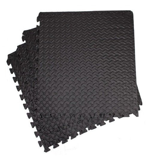 penové puzzle protišmykové 60 x 60 x 1,2 cm - 4 ks - čierne