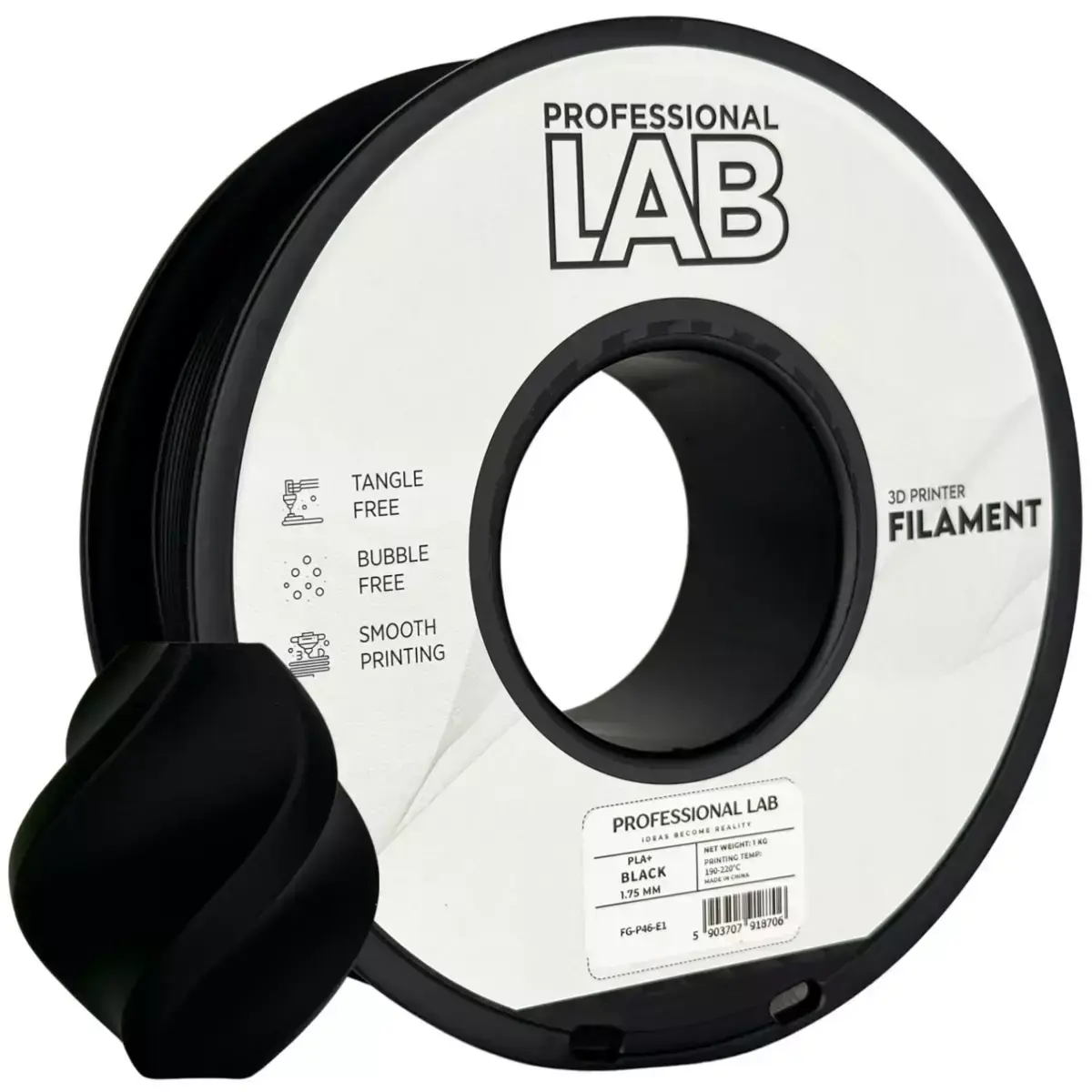 PLA+ filament Professional Lab - 1 kg čierna
