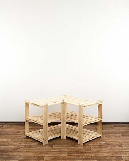 REGÁL DREVENÝ ROHOVÝ Maxi 2W+ 64x85x50 - BOROVICA
