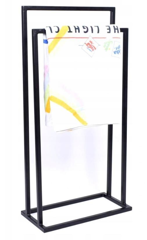 Kovový stojan na 2 uteráky čierny