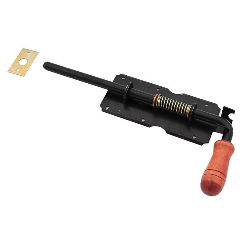 Zástrč na bránu s pružinou ECN2 30 cm - čierna