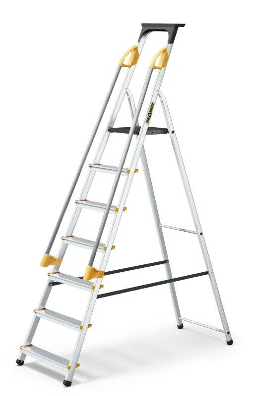 Drabest Hliníkové jednostranné schodíky STEPS - 7 s madlami
