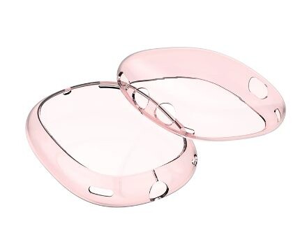 Kryty na slúchadlá Apple AirPods Max - Transparentné ružové, plastové