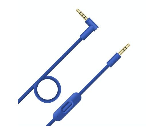 Audio kábel s mikrofónom pre slúchadlá Beats Dr. Dre Solo Studio 1.0, 2.0, 3.0, Pro, Pro Detox a Mixr - Modrý