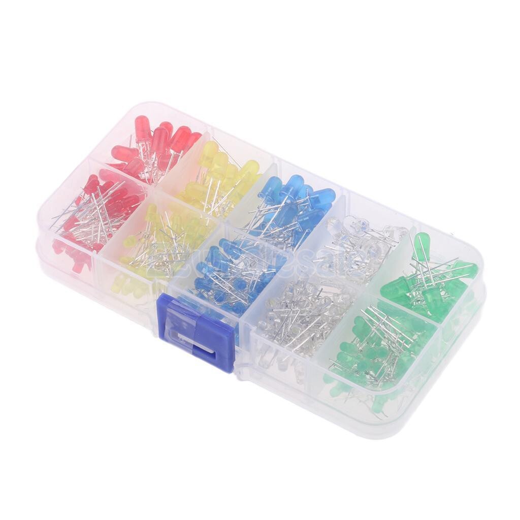 Sada LED diód 3 mm a 5 mm 200 kusov - 5 farieb