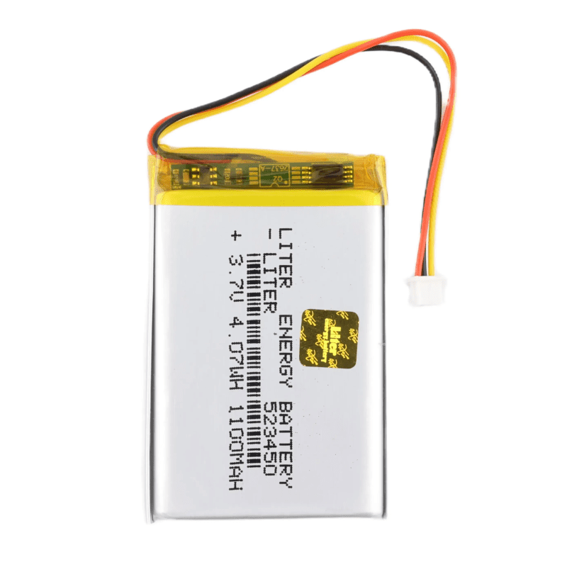 Li-Pol batéria 1100mAh, 3.7V, 523450, JST 1.25 - 3pin