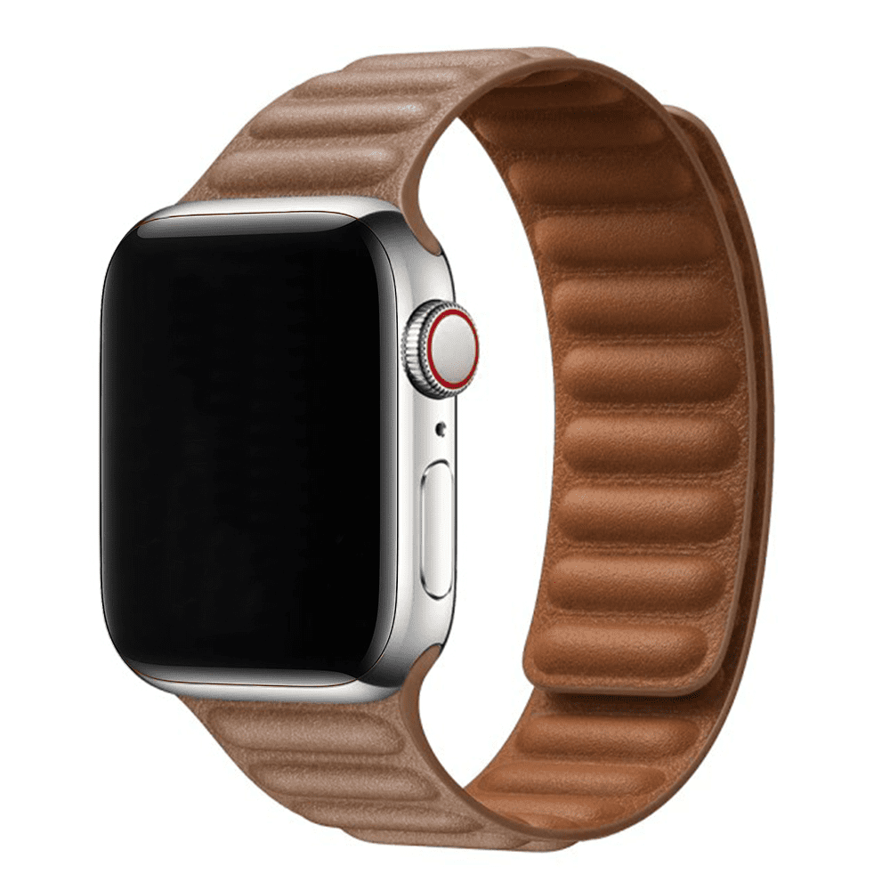 Kožený remienok s magnetom na Apple Watch - Hnedý Veľkosť: 38/40/41/42mm, Farba: Svetlo hnedá
