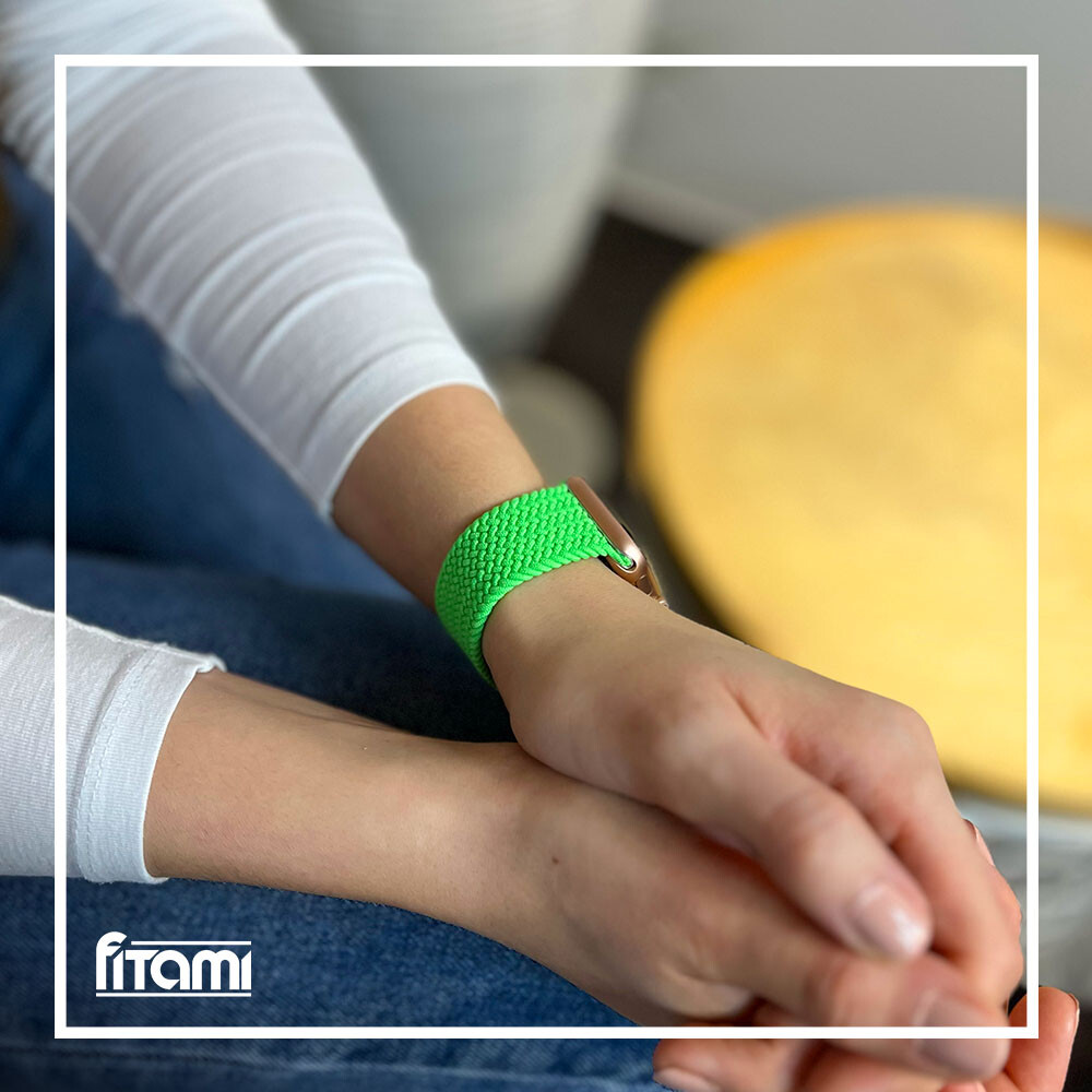 Marvelli - Pletený navliekací remienok pre Apple Watch - Zelený Veľkosť: 42/44/45/46/49mm, Obvod: S (menší až stredný obvod zápästia), Farba: Pistácia