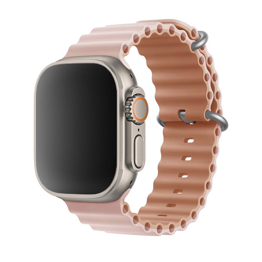 Štýlový vrúbkovaný remienok pre Apple Watch - Pink Sand Veľkosť: 42/44/45/46/49mm, Farba: Pink Sand