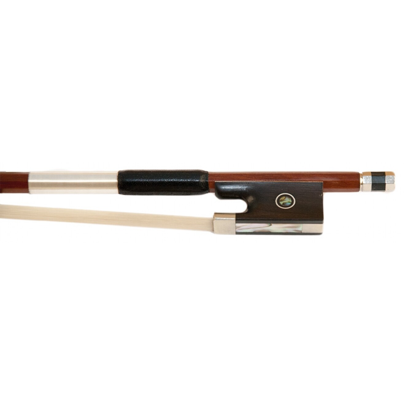 Petz violin bow, brasilwood, nickel fitting, silver
plated 4/4