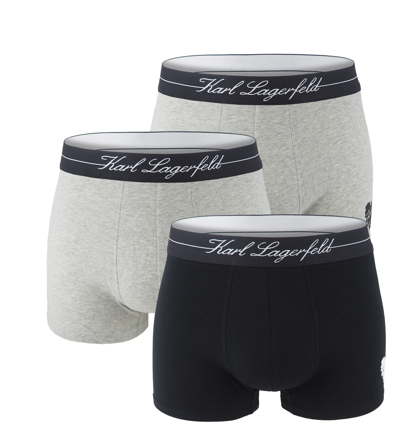 KARL LAGERFELD - boxerky 3PACK organic cotton KARL heart black & gray color