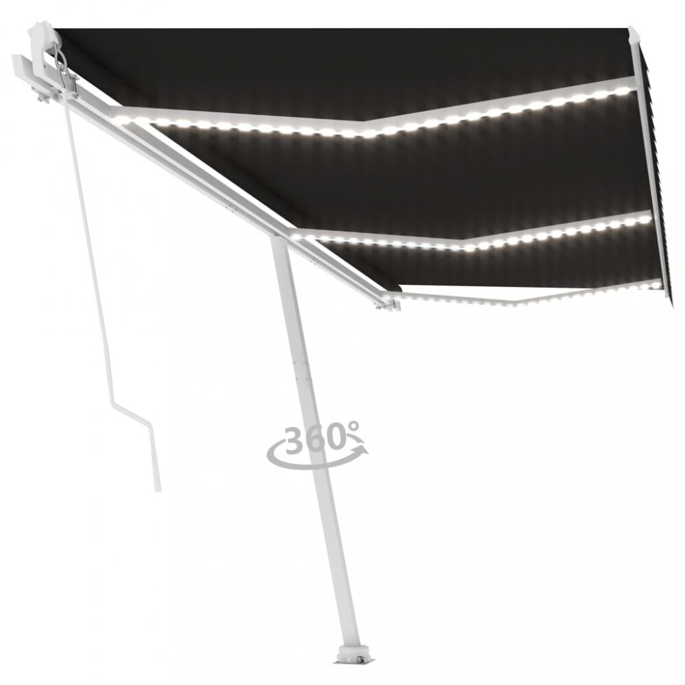 Ručne zaťahovacia markíza s LED svetlom 450x300 cm Dekorhome
