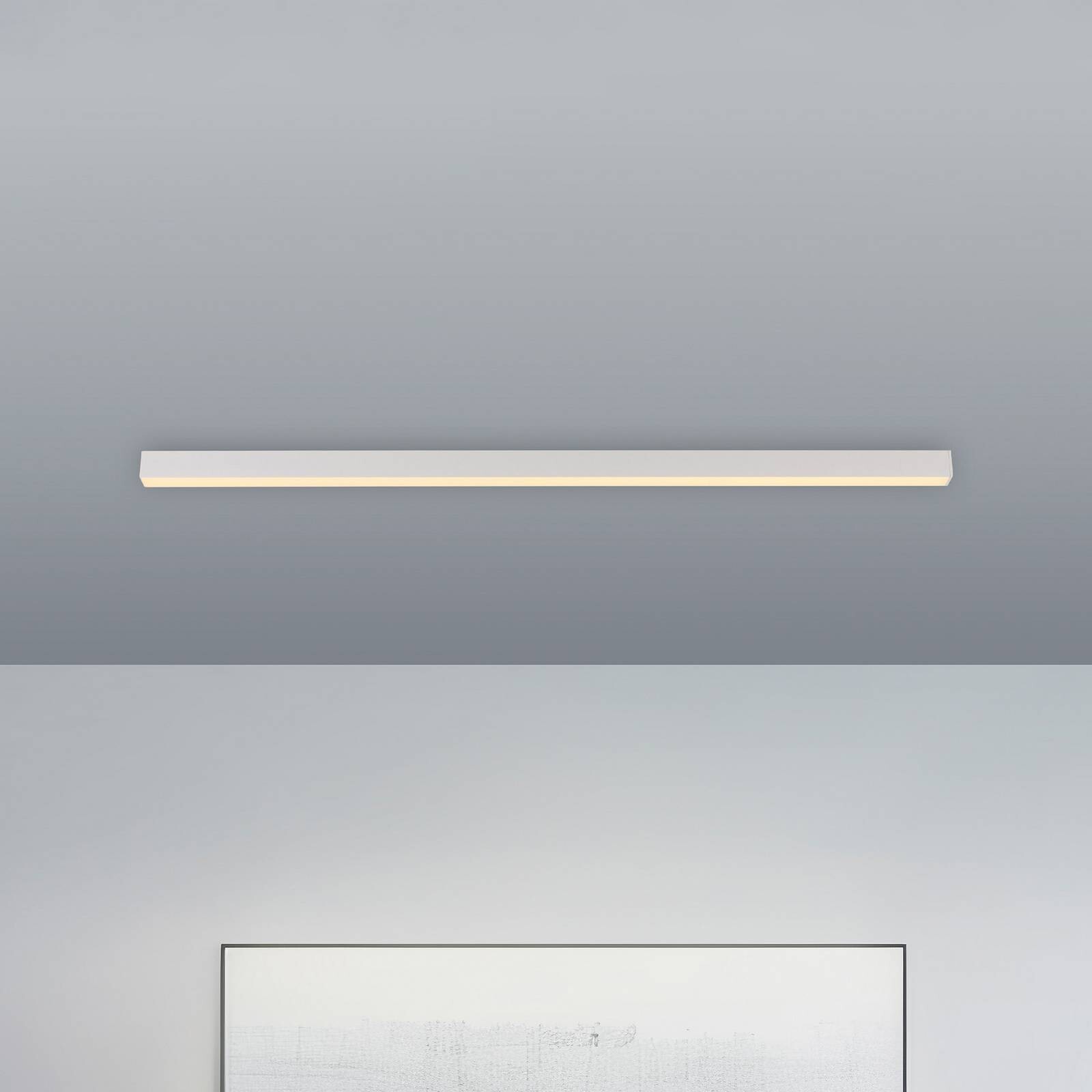 PURE stropné LED svetlo Lines, biele, 110 cm, CCT, diaľkové ovládanie