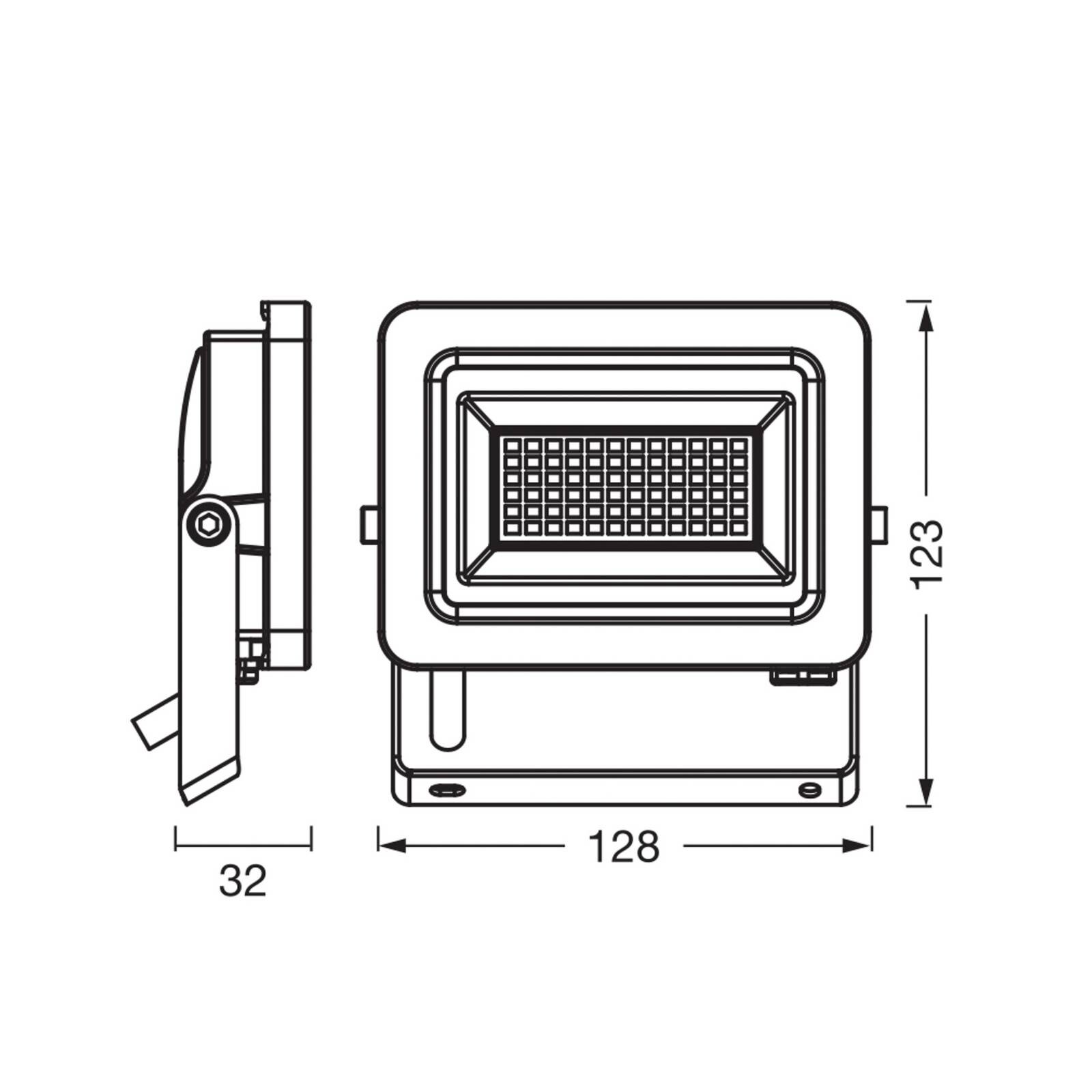 OSRAM LED bodové svetlá Floodlight EA, 15 W, IP65, čierny, hliník