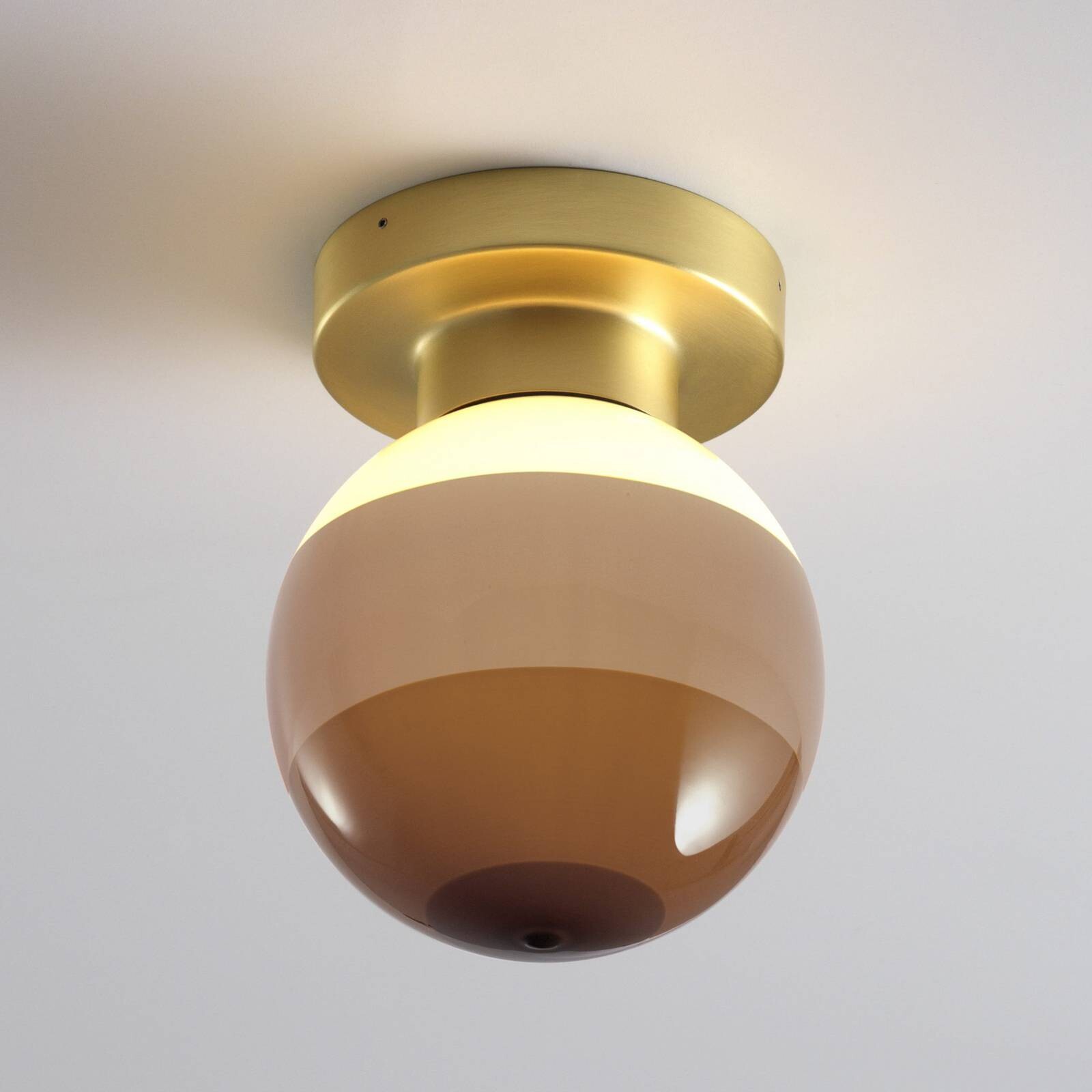 MARSET LED nástenné svetlo Dipping Light A2, hnedá/mosadz