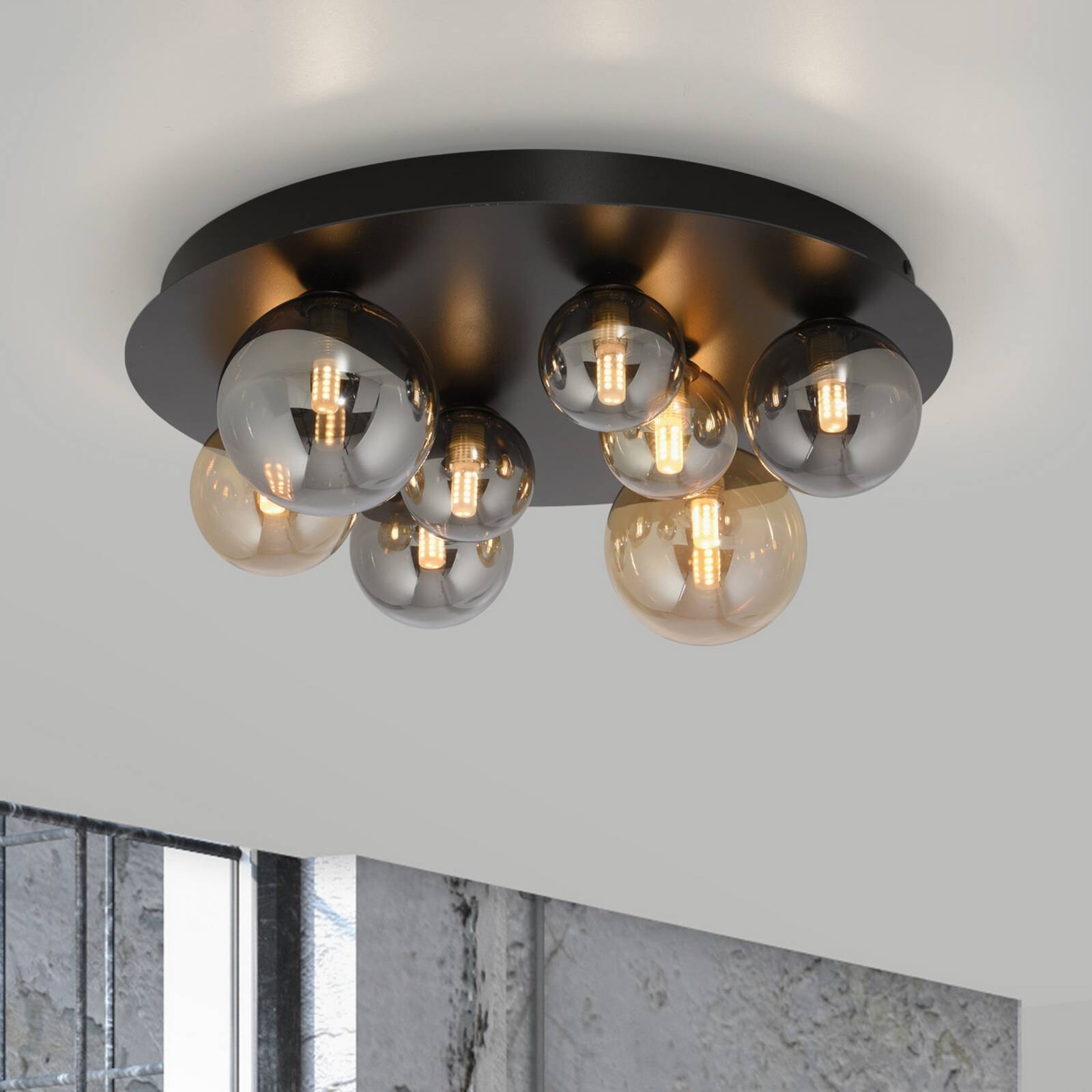 Paul Neuhaus Stropné svietidlo Popsicle, sklo, Ø 48 cm, G9