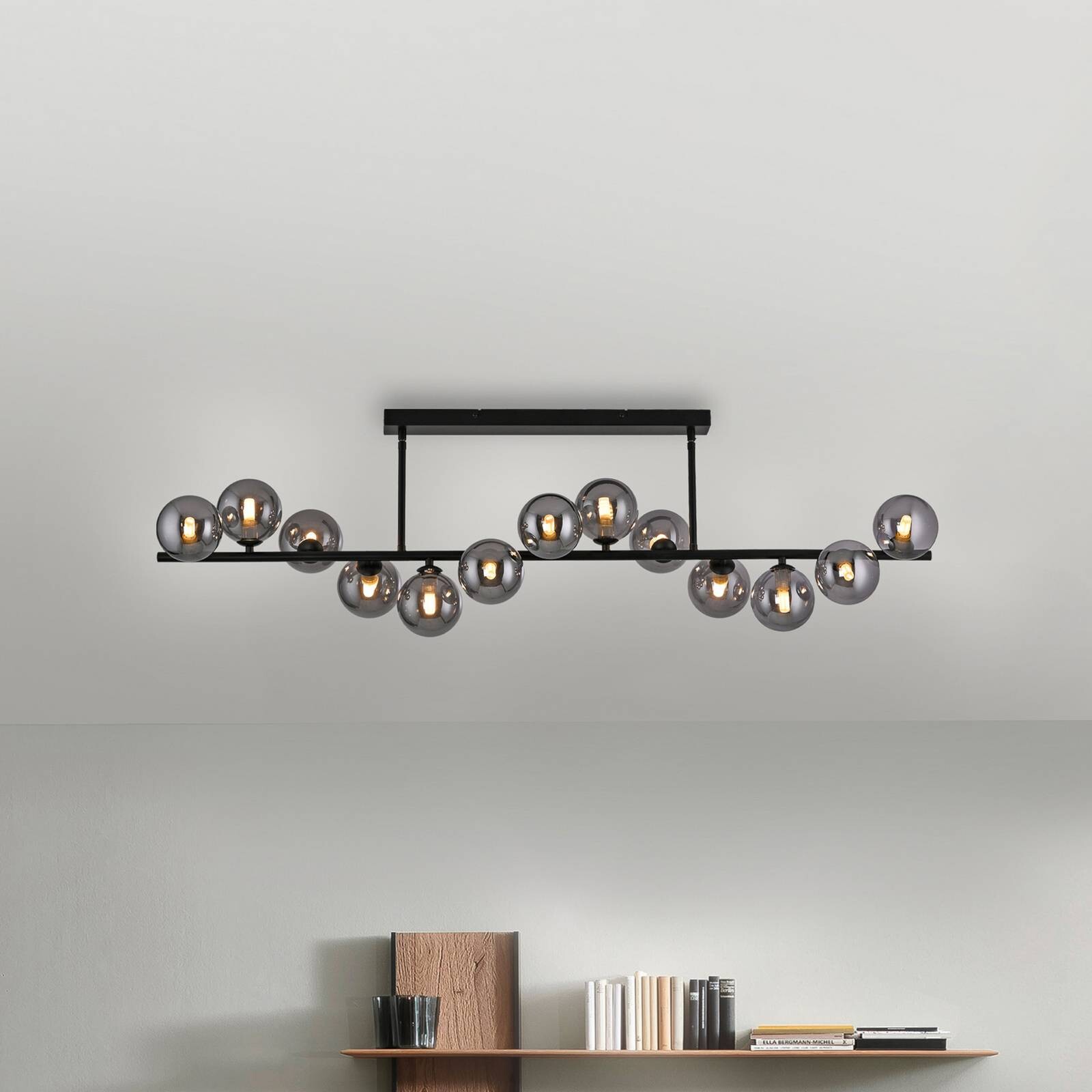 Schöner Wohnen Stropné svietidlo Dubai, dymové sklo, 13-žiarovkové, G9