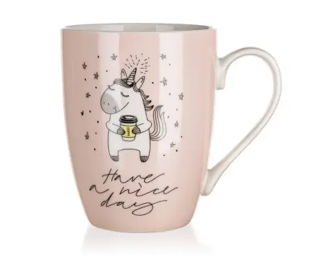 Hrnček Jednorožec 340 ml, ružový%