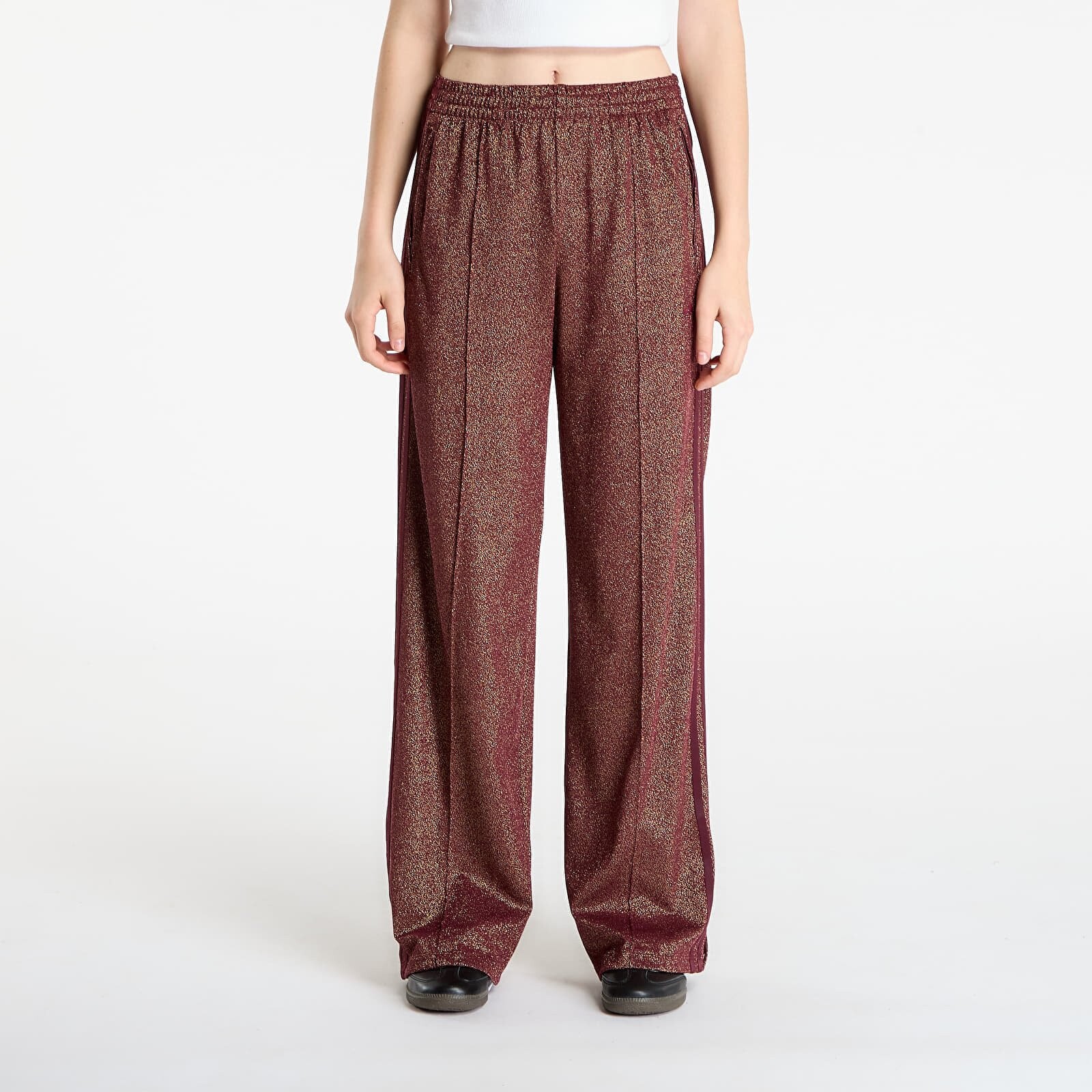 Tepláky adidas Lurex Fb Track Pants Maroon/ Gold Metallic S