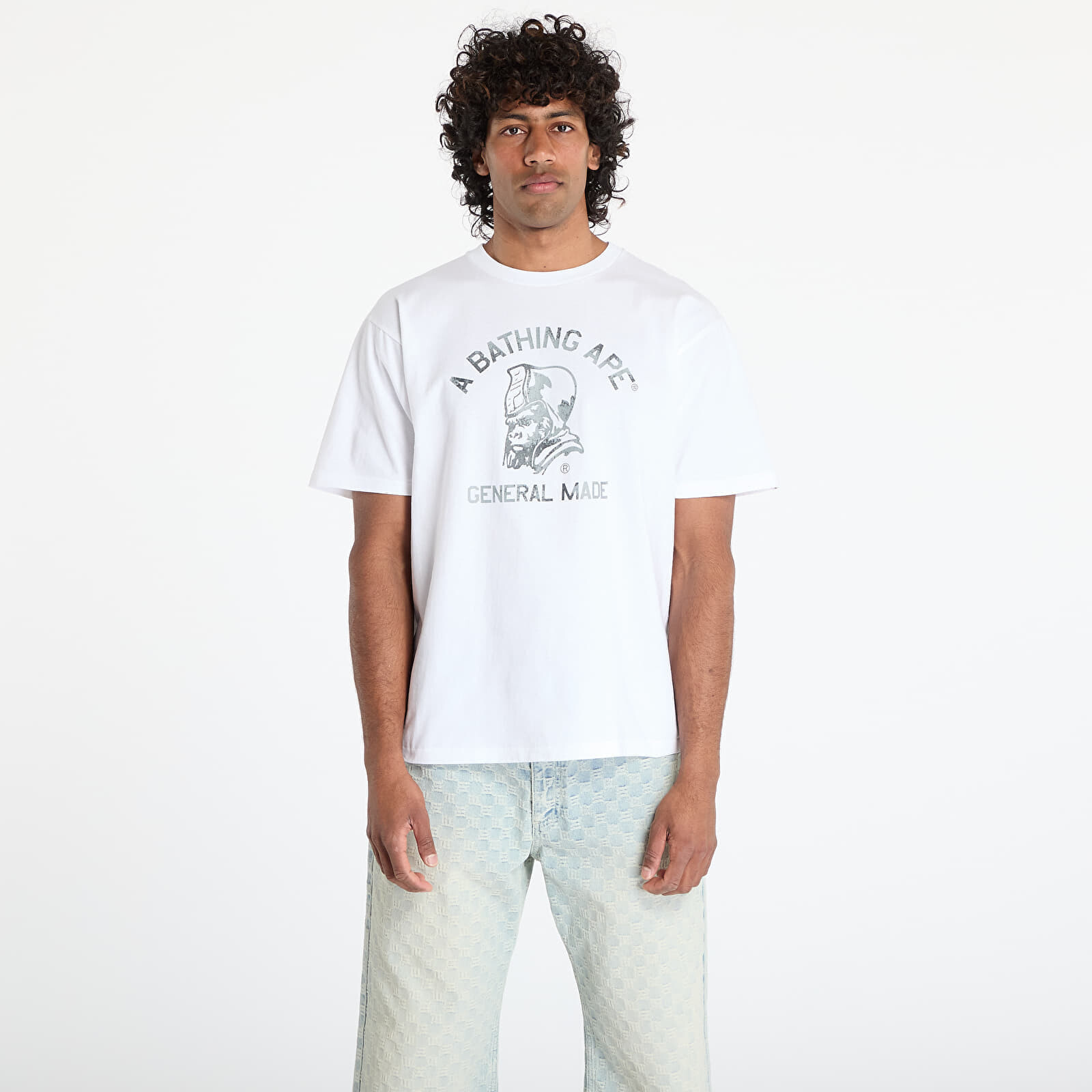 Tričko A BATHING APE High Tone Bleach General Made Tee UNISEX White L