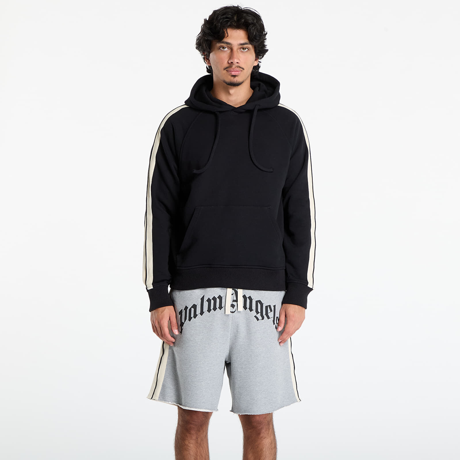 Mikina Palm Angels Curved Logo Track Hoody Black/ Off White XL