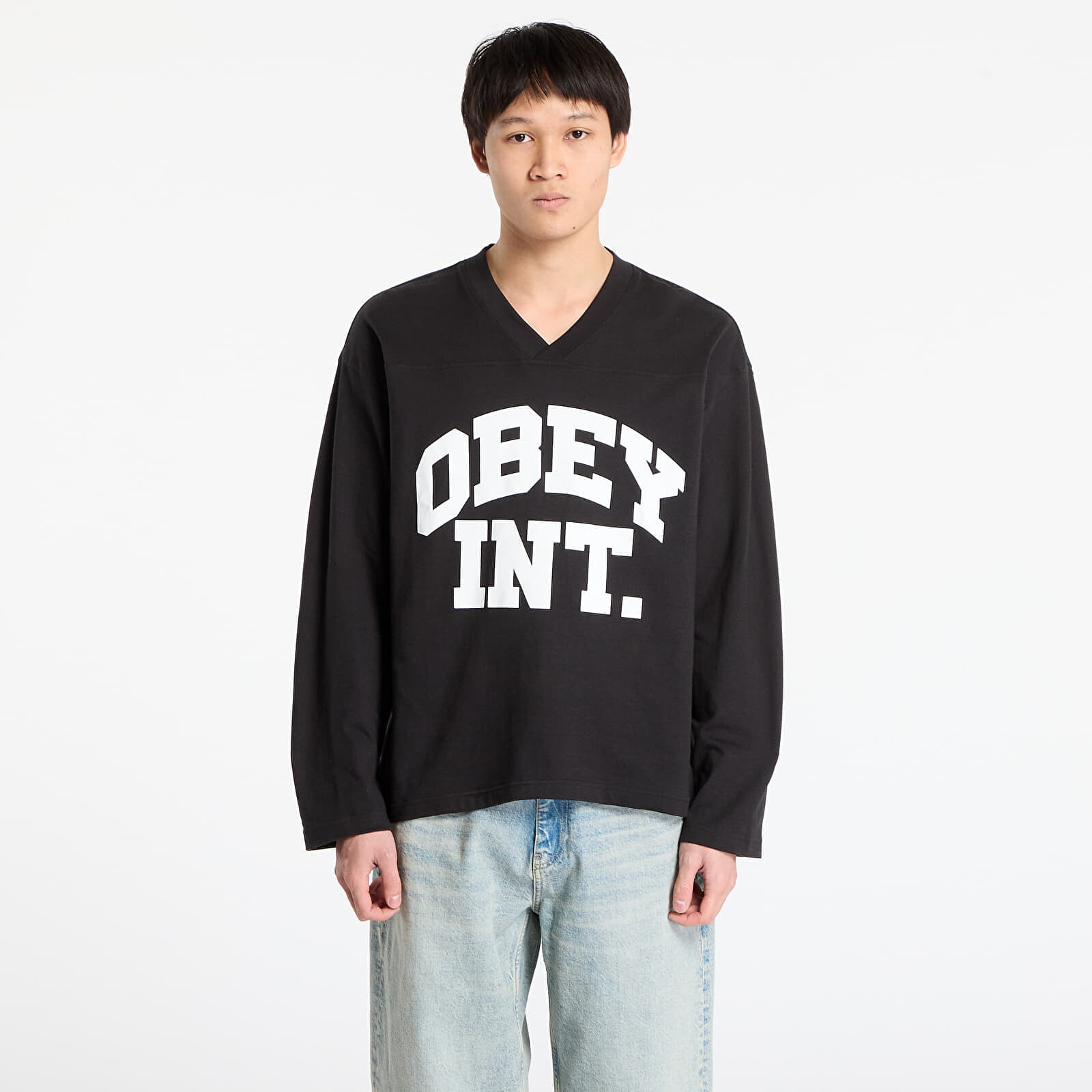 Dres OBEY Football Jersey Ls Black M