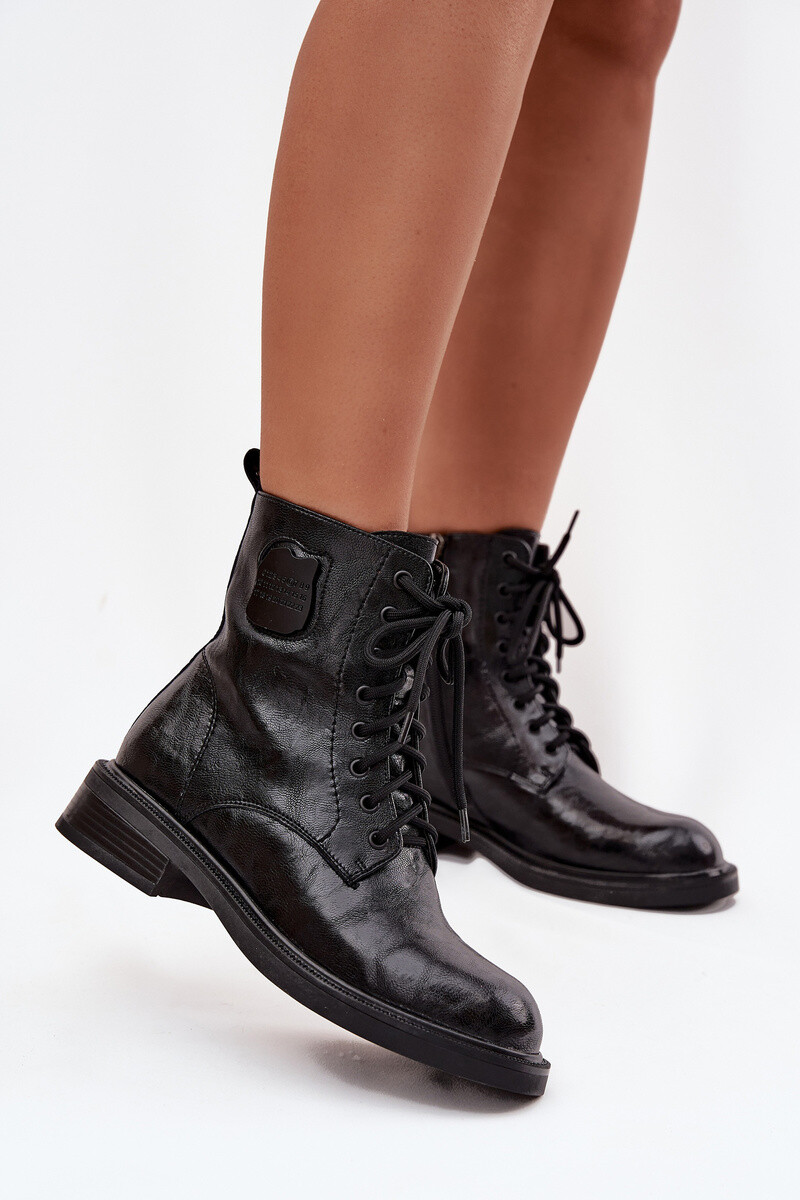 Kožené dámske pracovné čižmy s ozdobným detailom Maciejka