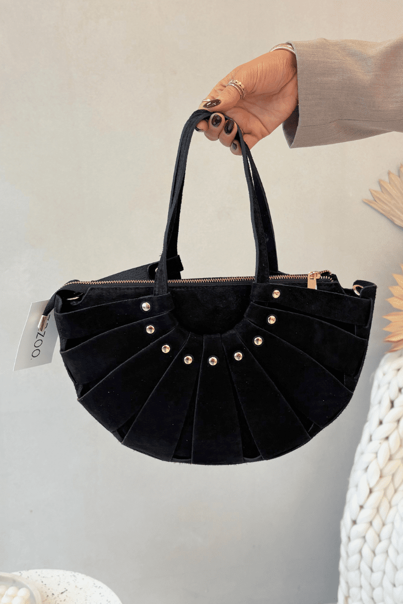 Čierna kabelka z prírodného semišu Boto