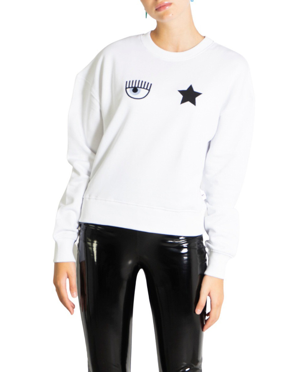 Chiara Ferragni biela mikina s potlačou