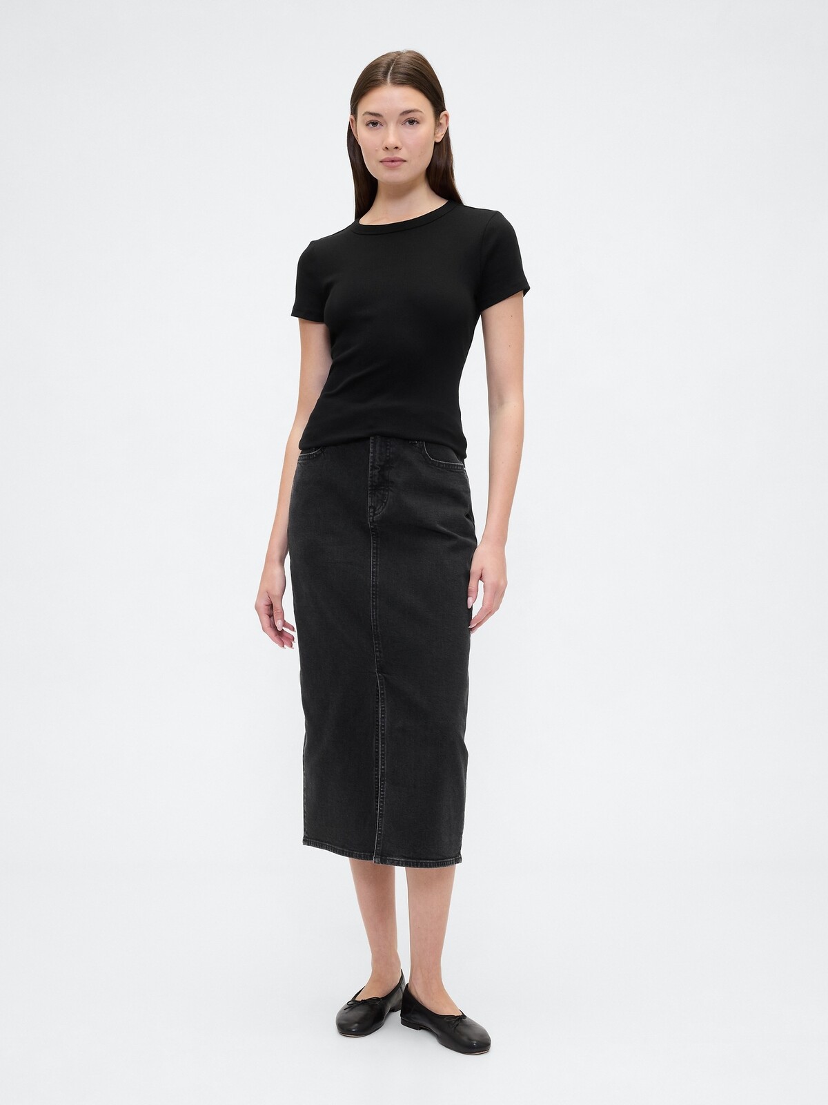 GAP Denim Sheathed Midi Skirt - Ladies